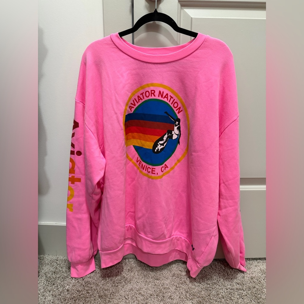 Aviator Nation X-Large Pink Venice Ca Sweatshirt. 💕⚡️